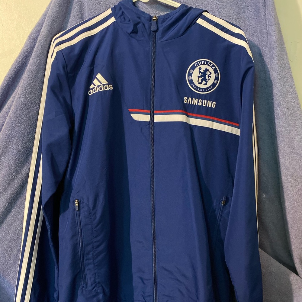 Blue Chelsea hooded windbreaker